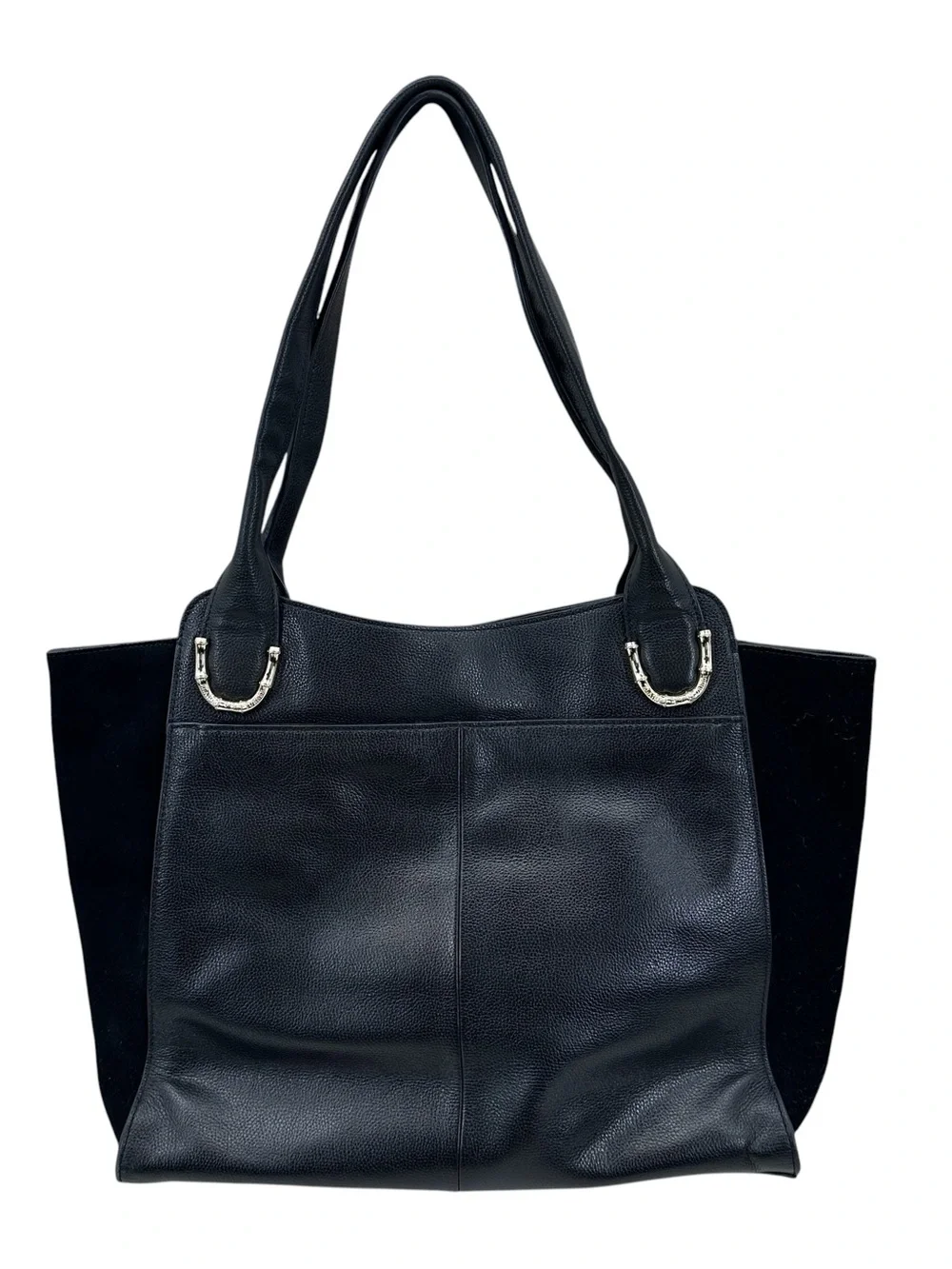 ELAINE TURNER Purse Leather Suede Handbag Shoulder Bag Black